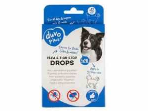 Flea & tick stop anti-parasite drops dog 5x2ml Pets Qatar