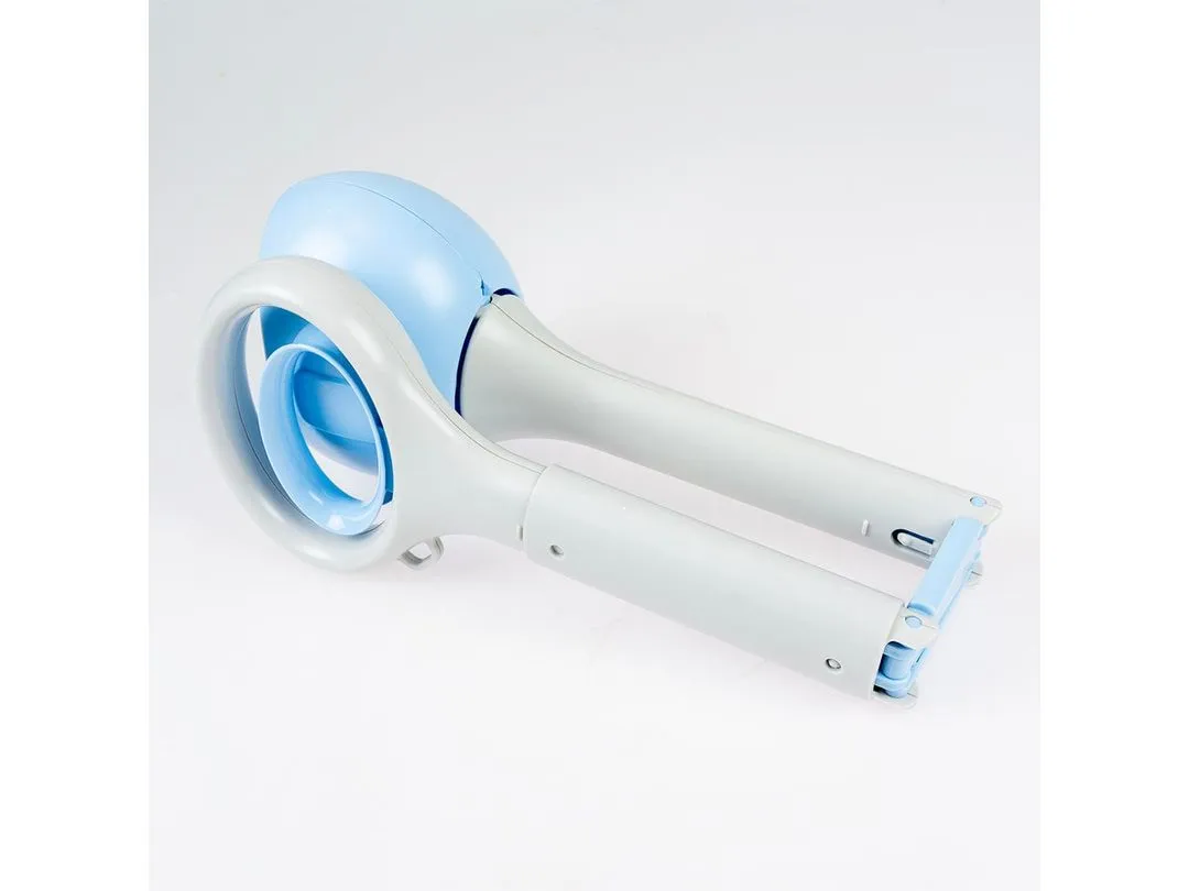 Foldable poop scooper 15x11x70cm grey/blue Pets Qatar
