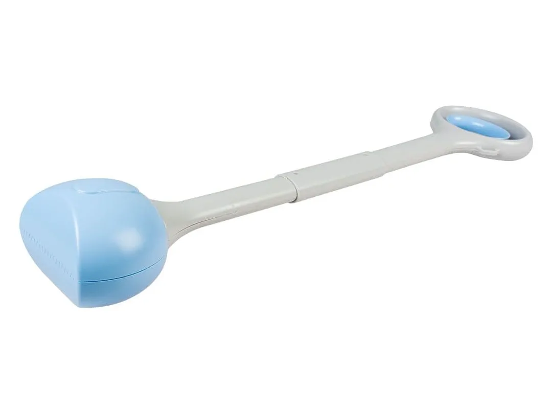 Foldable poop scooper 15x11x70cm grey/blue Pets Qatar