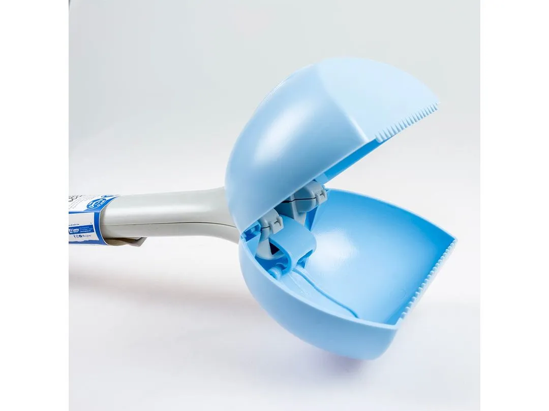 Foldable poop scooper 15x11x70cm grey/blue Pets Qatar