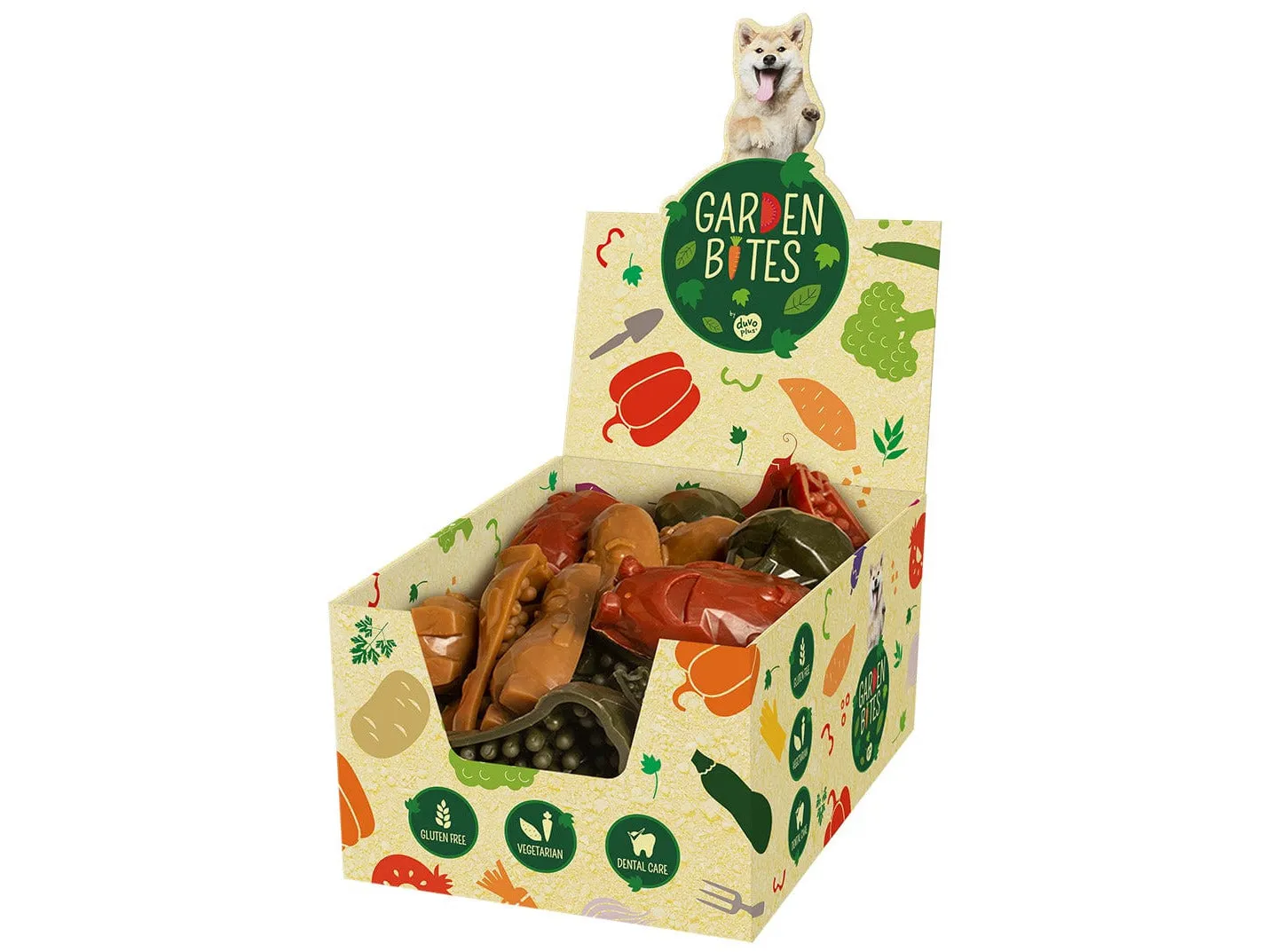 Garden Bites Veggie Friends Large Pouch 11Cm - 3Pcs Mixed Colors Pets Qatar