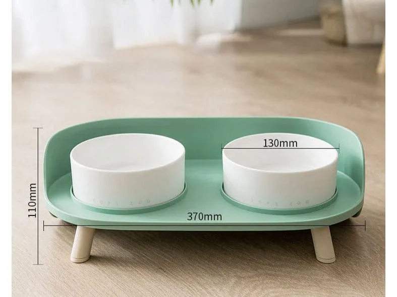 Half Moon Sofa Double Bowl Neck Guard Bowl Pet Bowl 37*19*11Cm Pets Qatar