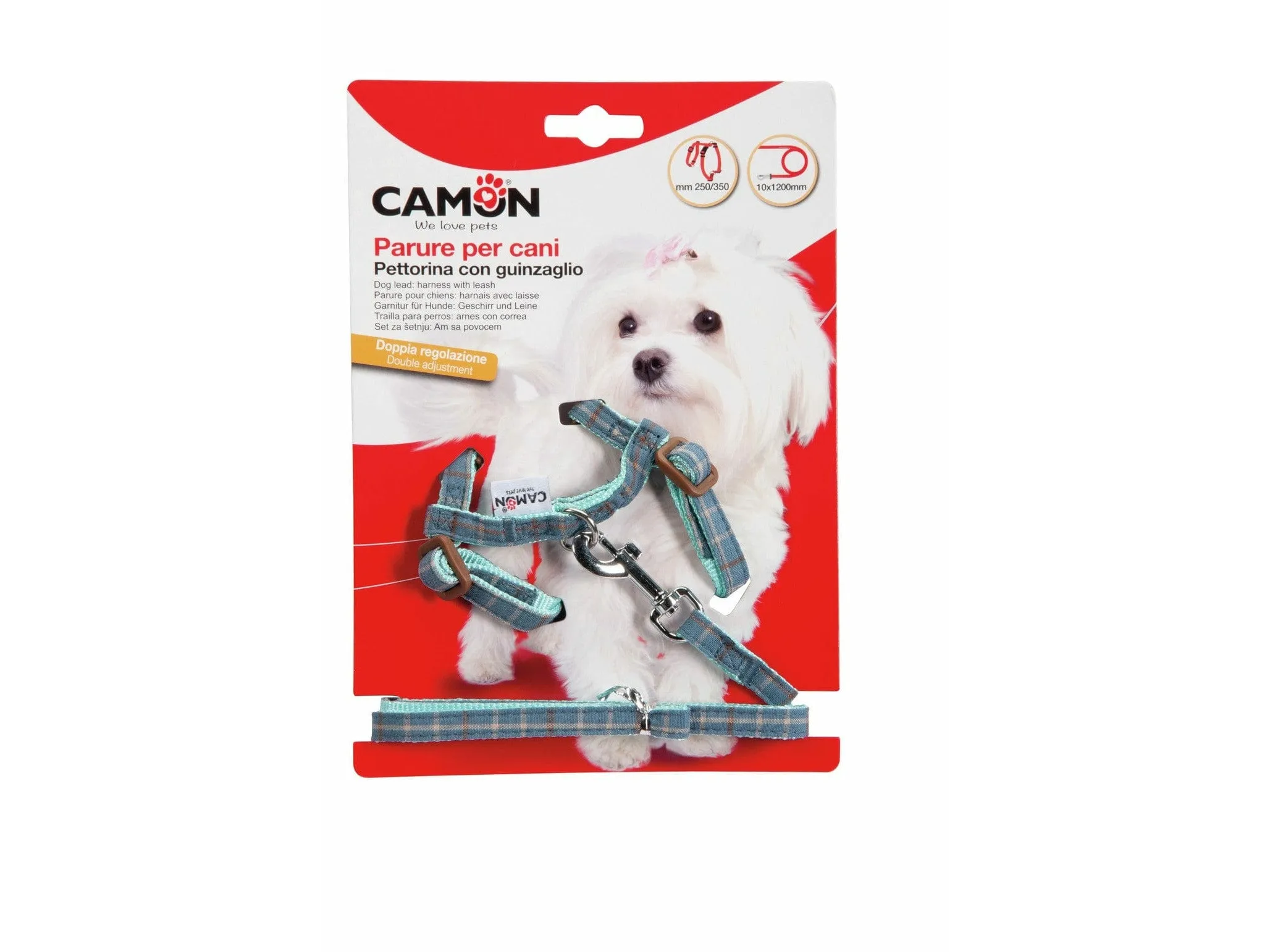 Harn."H"(10X250~350Mm ) Leash(10X1200Mm)  Polyester, 3Red/3Blue Pets Qatar