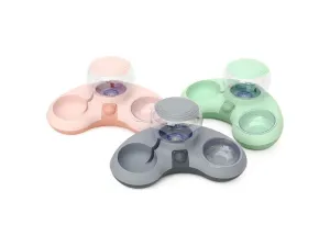 Hoopet Crescent-Shaped Drinking And Feeding Double Bowl-39x16x20Cm Pets Qatar