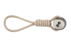IMAC Natural Rope Toy with Tennis Ball 33 cm Pets Qatar