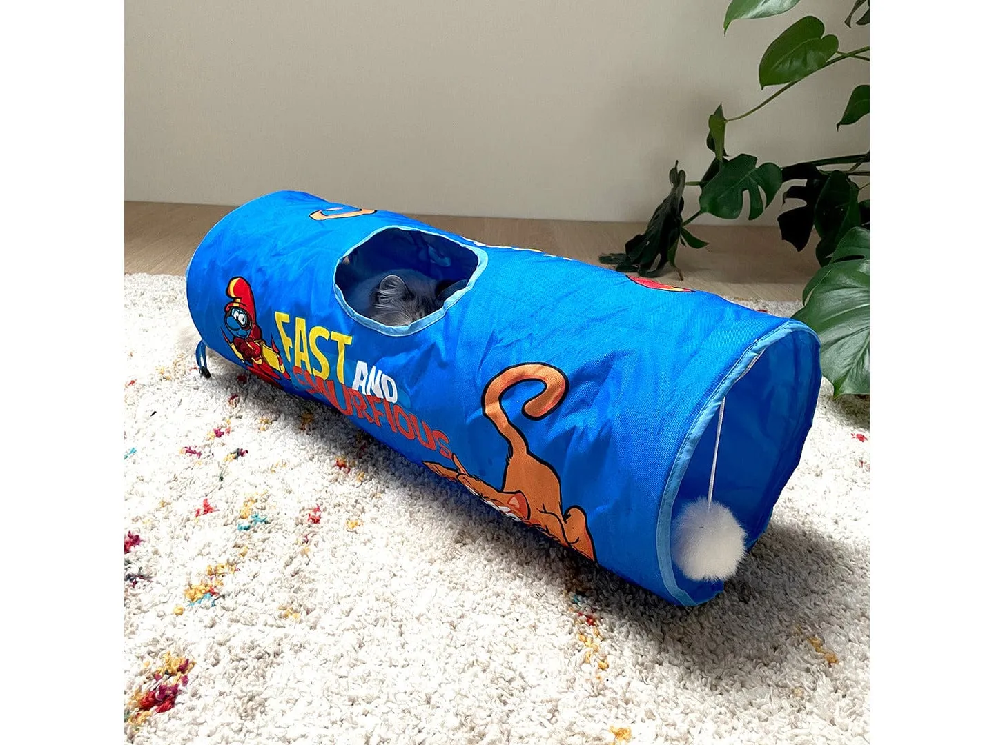 Jeptpack Smurf cat tunnel 72x25x25 blue Pets Qatar