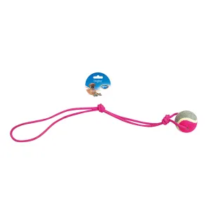 Knotted Cotton Pendulum & 1Knot & Tennis Ball 60cm Grey/Pink Pets Qatar