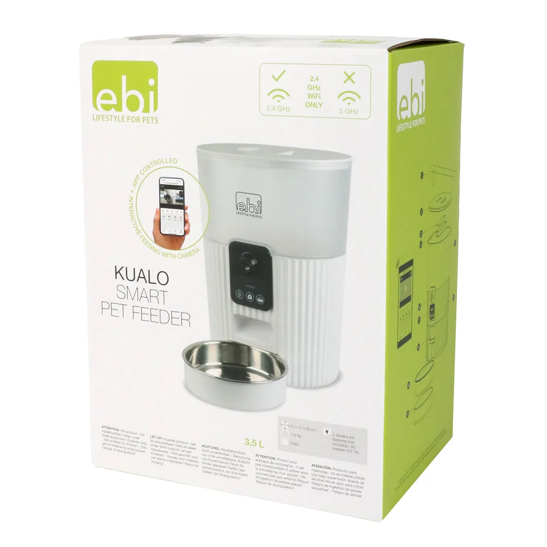 Kualo Smart Feeder With Camera 3.5L - 21x15x28cm White Pets Qatar