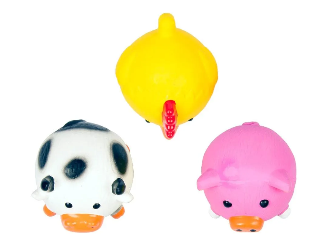 Latex Ball Chicken/Cow/Pig Mix 9,5cm - display mixed colors Pets Qatar