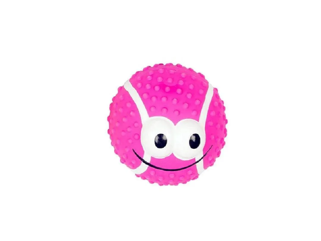 Latex Tennis Ball Smiley Mix 9cm - display mixed colors Pets Qatar