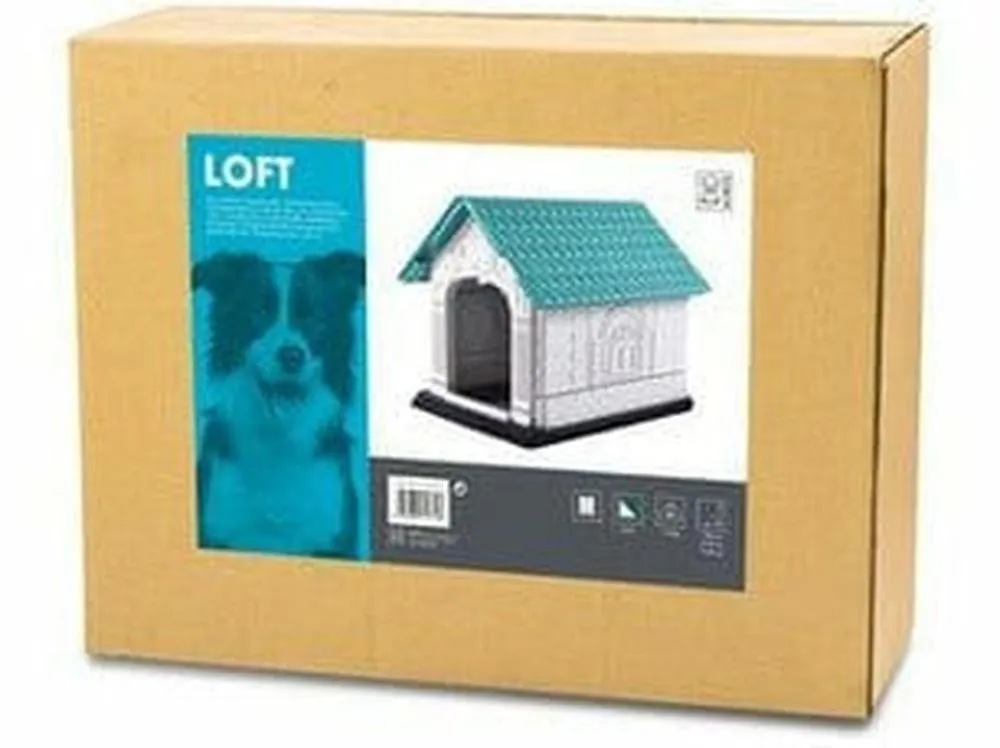 LOFT DOG HOUSE M WHITE & GREEN Pets Qatar