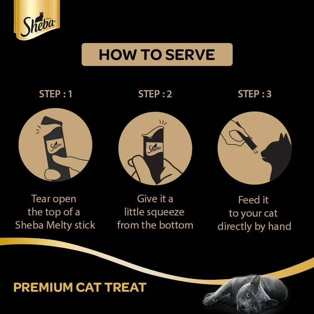 Me O Creamy Chicken & Liver and Sheba Chicken & Chicken Whitefish Sasami Selection Melty Premium Cat Treats Combo