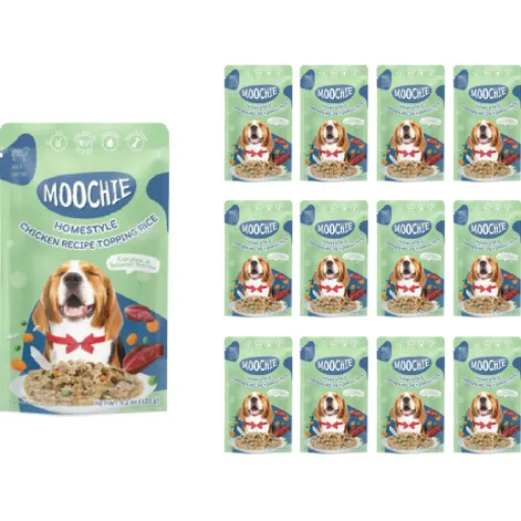 MOOCHIE HOMESTYLE CHICKEN & RICE 120gX12 POUCHS Pets Qatar