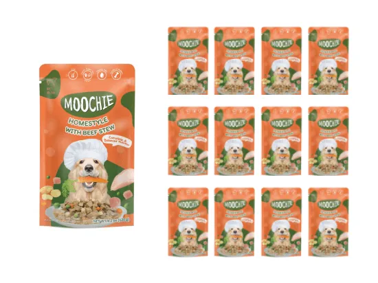MOOCHIE HOMESTYLE WITH BEEF STEW 120gX12 POUCHS Pets Qatar