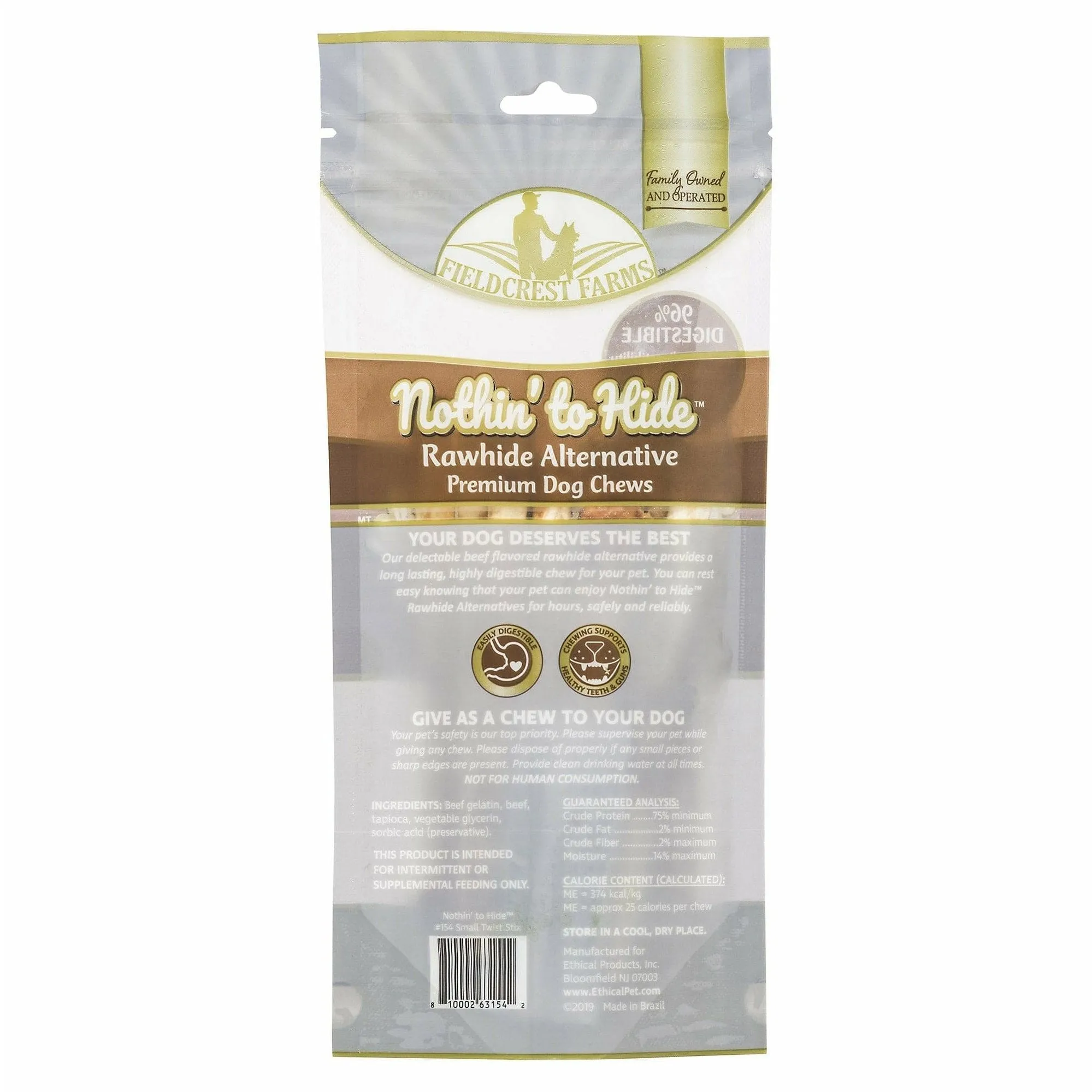Nothin` To Hide Small Twist Stix - Beef 65G Pets Qatar