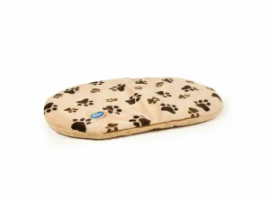 Oval cushion with paw print 70x47x5cm beige Pets Qatar