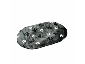 Oval cushion with paw print 70x47x5cm grey Pets Qatar