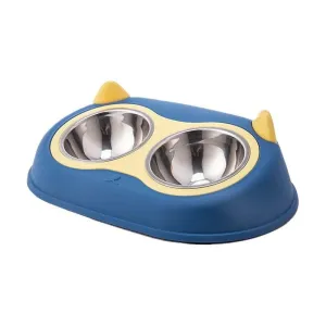 Owl Double Bowl 3.x22x10.5Cm Pets Qatar