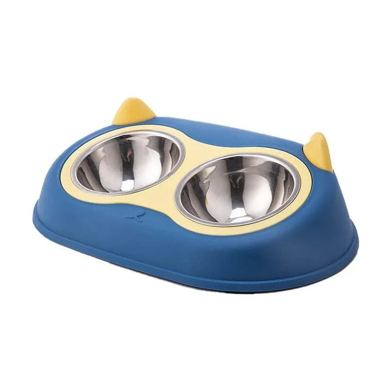 Owl Double Bowl 3.x22x10.5Cm Pets Qatar