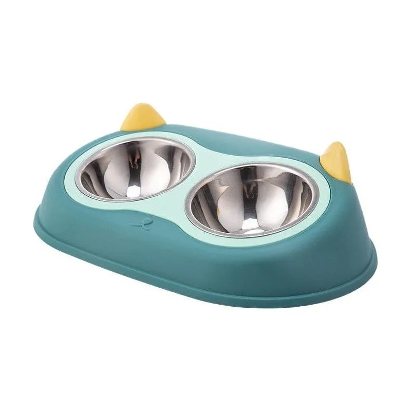 Owl Double Bowl 3.x22x10.5Cm Pets Qatar