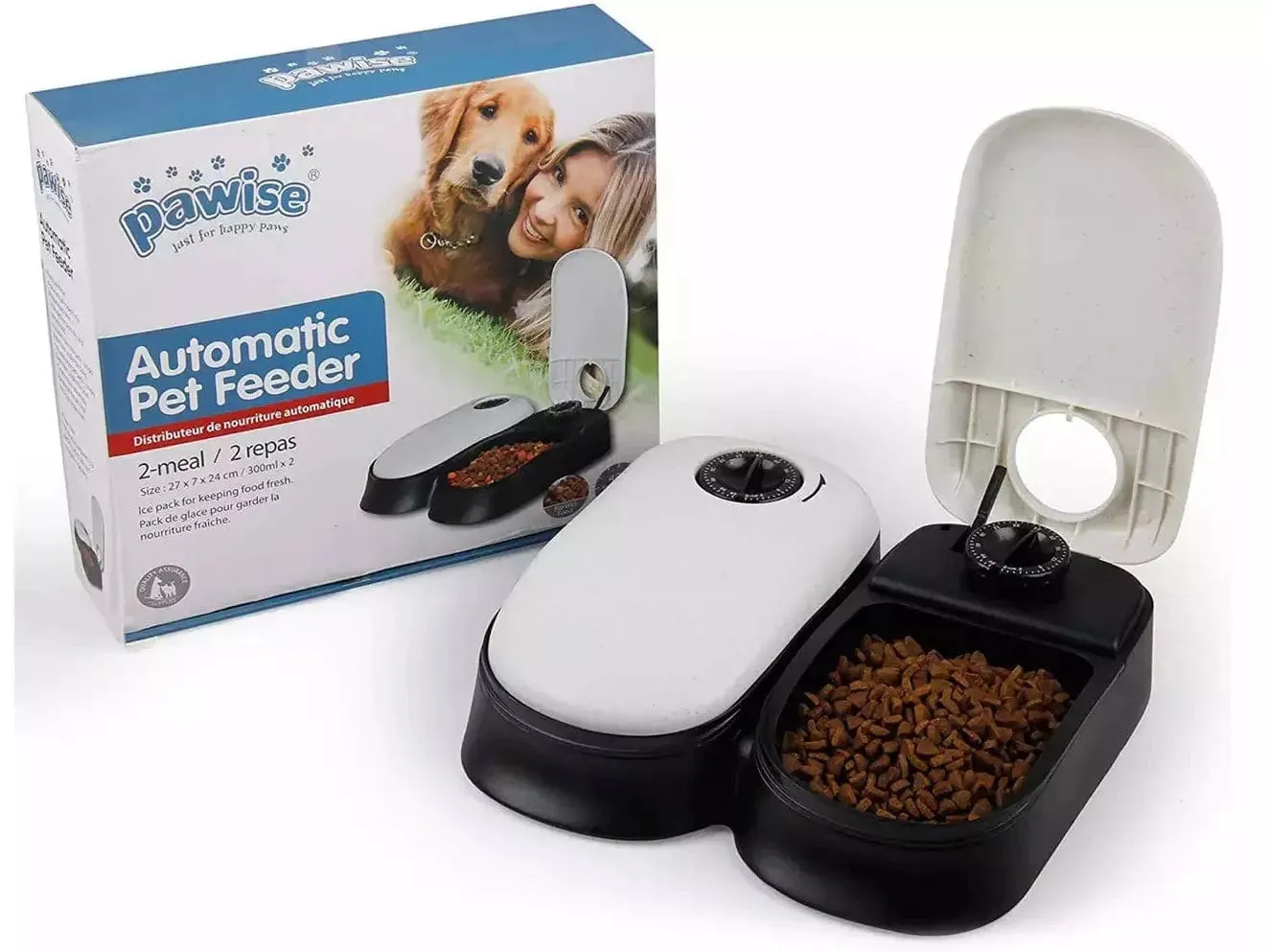 PAWISE  auto feeder-double 27x7x24cm Pets Qatar