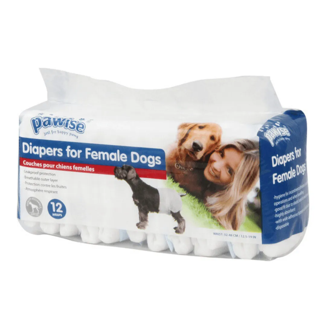 PAWISE Black Disposable Diapers-12pack Pets Qatar