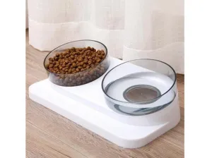 PAWISE  Double Dinner  (Removable bowls)     2  x 400 ml Pets Qatar