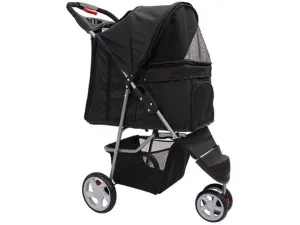 Pawise Pet Stroller With 3 Wheels-Black 68X46X100Cm Pets Qatar