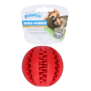 PAWISE  Rubber Ball Dog Toy (Red ,7.5cm) Pets Qatar