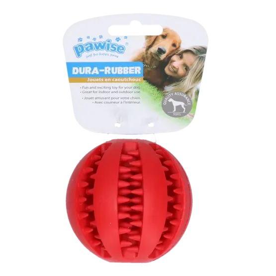 PAWISE  Rubber Ball Dog Toy (Red ,7.5cm) Pets Qatar