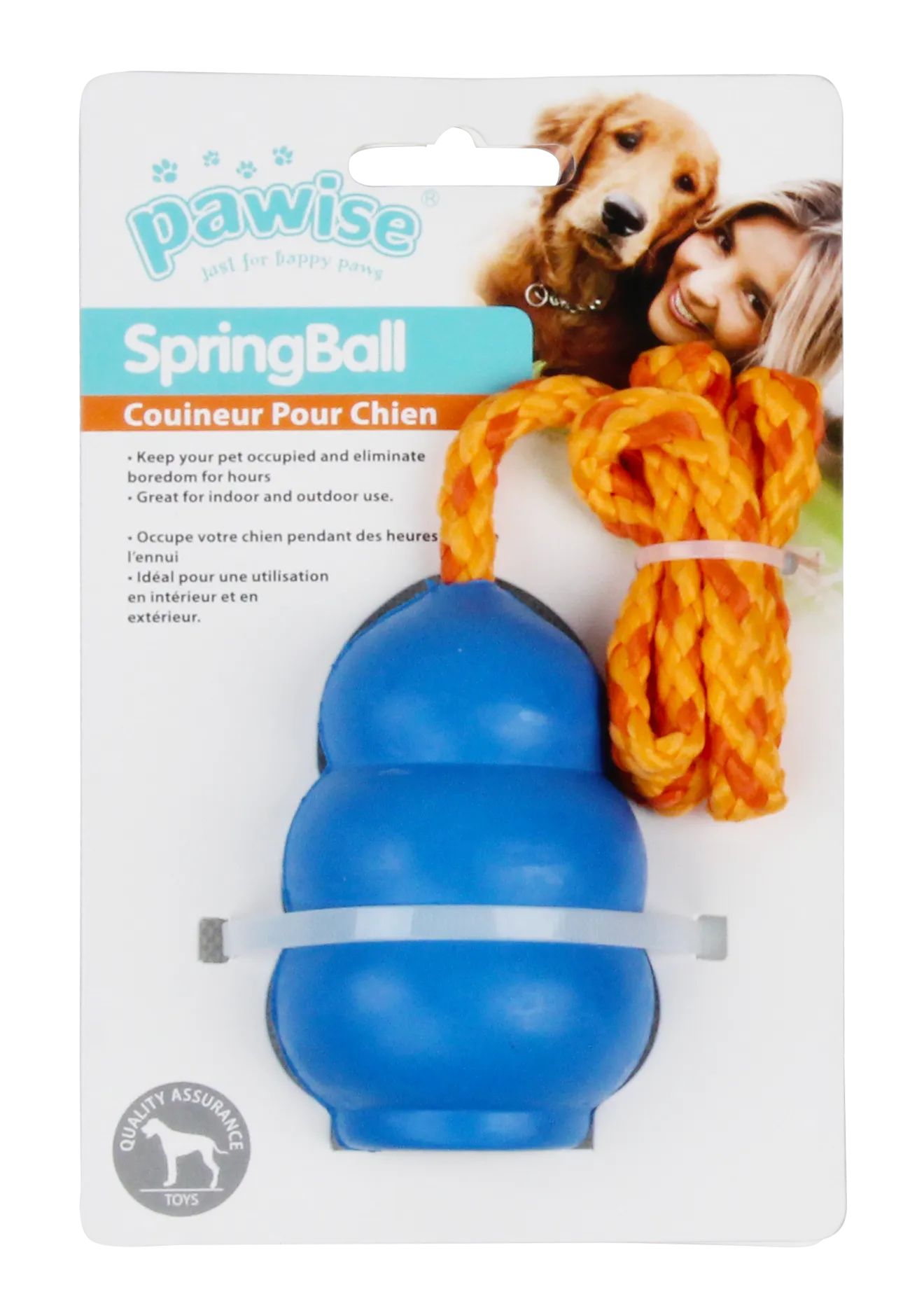 PAWISE  Rubber Ball With Rope Pets Qatar