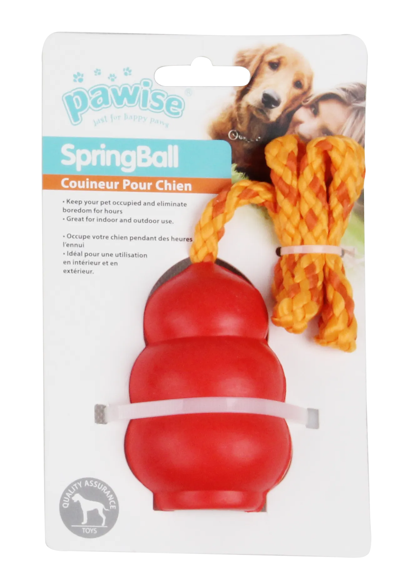PAWISE  Rubber Ball With Rope Pets Qatar