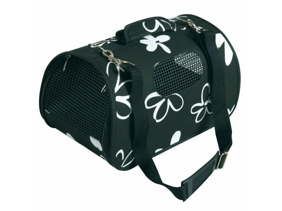 PET CARRIER FLOWER BLACK SMALL Pets Qatar