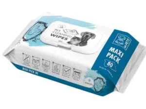 Pet Cleaning Wipes Anti-Bacterial Maxi Pack 20 X 15 CM - 80 Pcs Pets Qatar