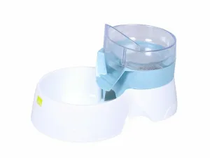 PET FEEDER 2IN1 28x19x17cm blue Pets Qatar