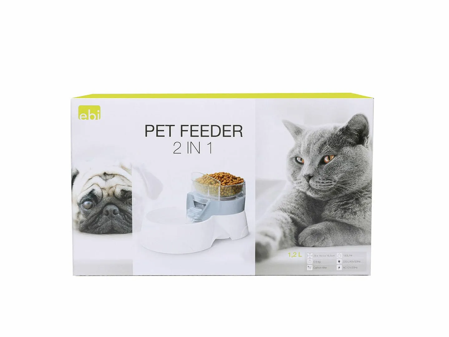 PET FEEDER 2IN1 28x19x17cm blue Pets Qatar