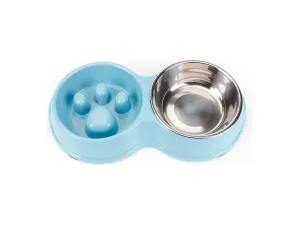 Pet Slow Food Double Bowl 31.5x17.5x6 Pets Qatar