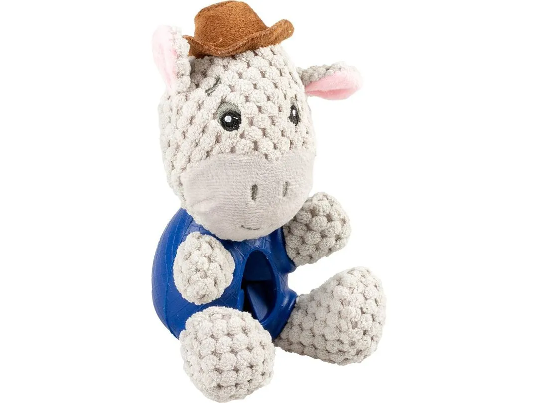 Plush & rubber donkey dispenser 17x11x10cm Multicolour Pets Qatar