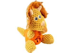 Plush & rubber Triceratops dispenser 19x14x20cm Multicolour Pets Qatar