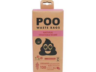 POO Dog Waste Bags (120 bags) - Rose Scented Pets Qatar