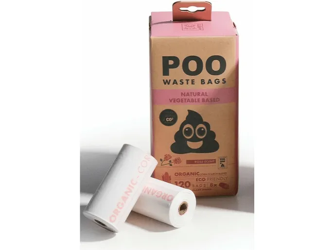 POO Dog Waste Bags (120 bags) - Rose Scented Pets Qatar
