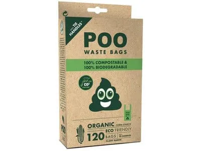 Poo Tie handles 100% Compostable & Biodegradable Dog Waste Bags (120 bags) Pets Qatar