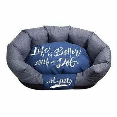 PRAGUE BASKET - M // SIZE: 65 X 40 X 26 CM GREY & BLUE Pets Qatar