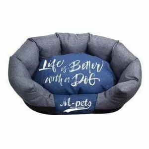 PRAGUE BASKET - M // SIZE: 65 X 40 X 26 CM GREY & BLUE Pets Qatar