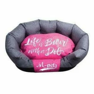 PRAGUE BASKET - M // SIZE: 65 X 40 X 26 CM PINK & GREY Pets Qatar