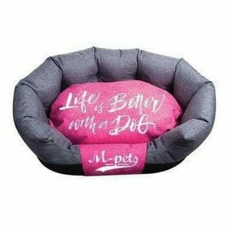 PRAGUE BASKET - M // SIZE: 65 X 40 X 26 CM PINK & GREY Pets Qatar