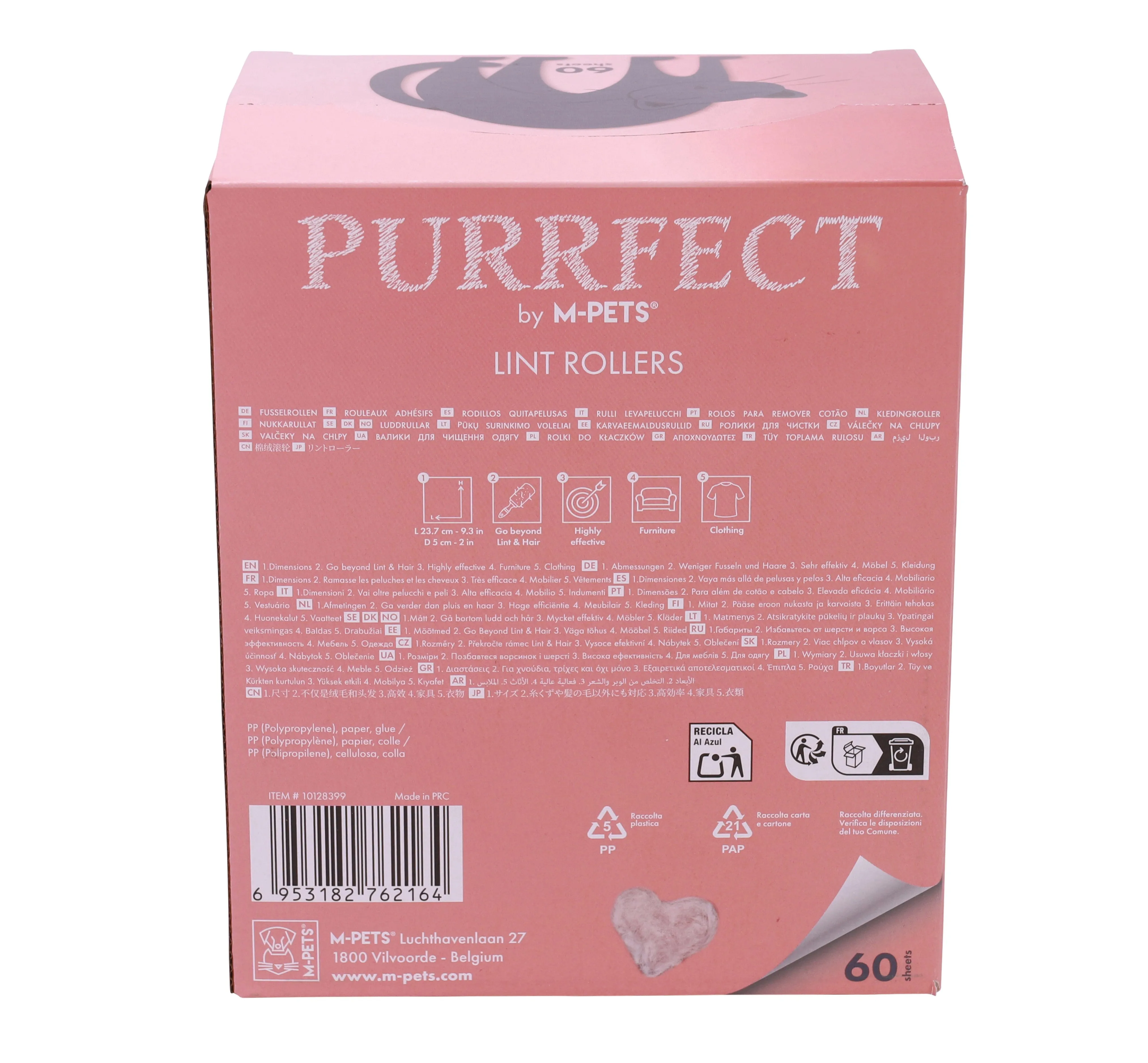 PURRFECT Lint roller display 60 sheets x 12 pcs