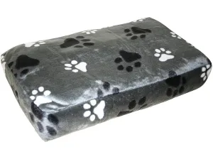 Rectangle cushion with paw print 60x35x10cm grey Pets Qatar