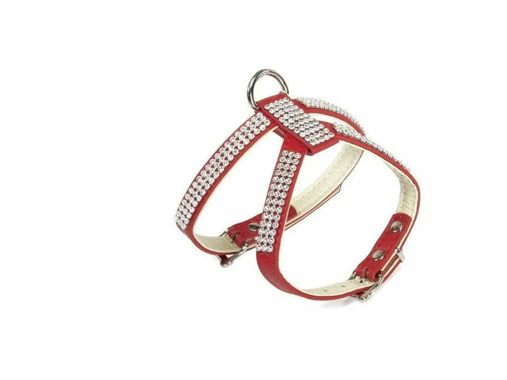 Red harness with double adjust.and rhinestones -  size 2 Pets Qatar
