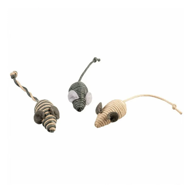 Rope small mice 3pc - 14x2x1,5cm grey Pets Qatar